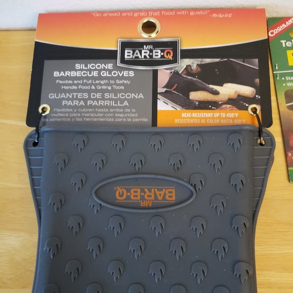 Mr. Bar-B-Q  Silicone BBQ Gloves + Basting Brushes + Telescoping Fork - Picture 2 of 7